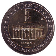 Монета 2 евро, 2009 год, Германия. Саар. Монета 2 евро, 2009 год, Германия. Саар.