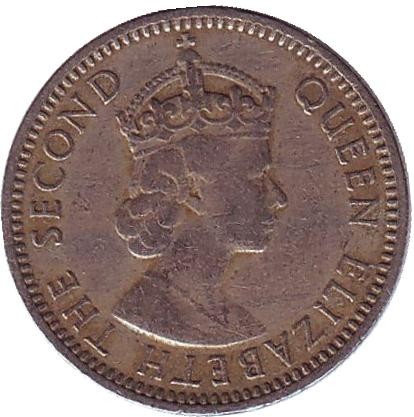 Монета 25 миллей. 1955 год, Кипр. Бык. Монета 25 миллей. 1955 год, Кипр. Бык.