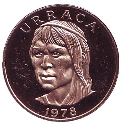Монета 1 сентесимо. 1978 год, Панама. 75 лет независимости. Уррака.