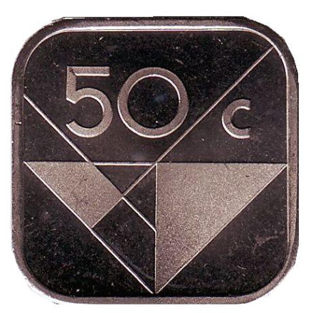 Монета 50 центов. 1987 год, Аруба. UNC.