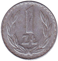 Монета 1 злотый. 1978 год, Польша. Без отметки монетного двора. Монета 1 злотый. 1978 год, Польша. Без отметки монетного двора.