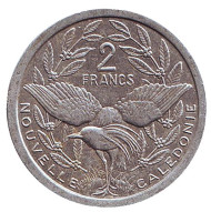 Монета 2 франка. 1989 год, Новая Каледония. Птица кагу. Монета 2 франка. 1989 год, Новая Каледония. Птица кагу.
