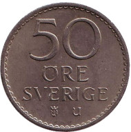 Монета 50 эре. 1972 год, Швеция. Монета 50 эре. 1972 год, Швеция.