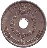 Монета 1 крона. 1940 год, Норвегия. Монета 1 крона. 1940 год, Норвегия.