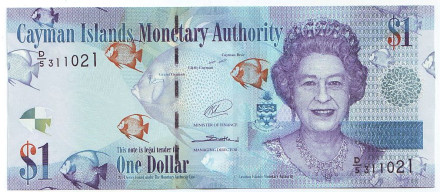 Банкнота 1 доллар. 2015 год, Каймановы острова. (D/5)