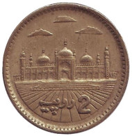 Монета 2 рупии. 2002 год, Пакистан. Мечеть Бадшахи. Монета 2 рупии. 2002 год, Пакистан. Мечеть Бадшахи.