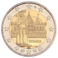 Монета 2 евро, 2010 год, Германия. Бремен. Монета 2 евро, 2010 год, Германия. Бремен.