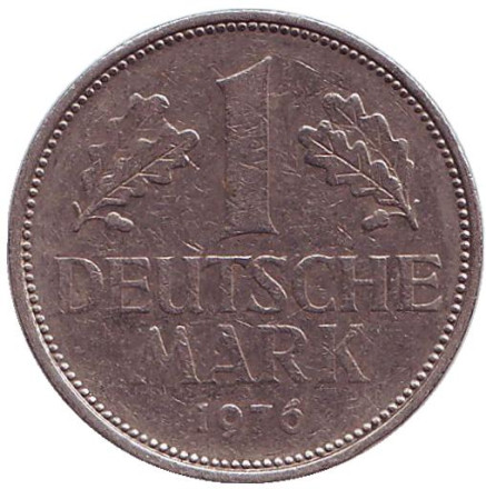 Монета 1 марка. 1976 год (D), ФРГ.