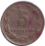 Монета 5 сентаво. 1933 год, Аргентина. Монета 5 сентаво. 1933 год, Аргентина.