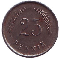Монета 25 пенни. 1944 год, Финляндия.