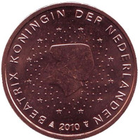 Монета 2 цента. 2010 год, Нидерланды.