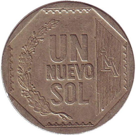 Монета 1 новый соль. 2011 год, Перу.