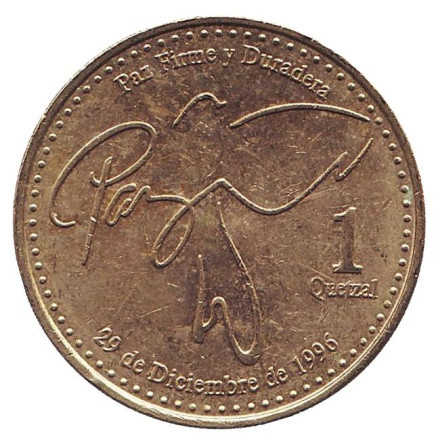 Монета 1 кетцаль. 2012 год, Гватемала.