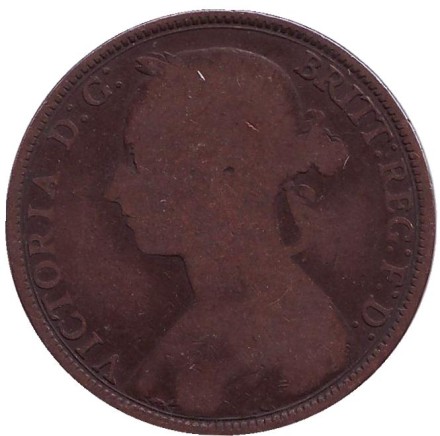 Монета 1 пенни. 1893 год, Великобритания. Монета 1 пенни. 1893 год, Великобритания.