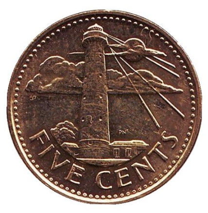 Монета 5 центов. 2016 год, Барбадос. Маяк.