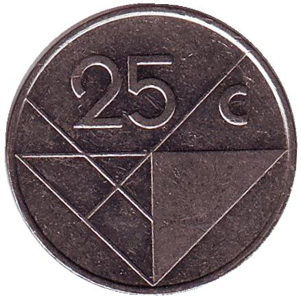 Монета 25 центов. 1997 год, Аруба.