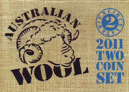 Австралийская шерсть. Набор из 2-х памятных монет. 2011 год, Австралия.