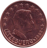 Монета 5 центов. 2008 год, Люксембург.