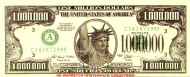 Сувенирная банкнота 1,000,000 долларов США. Сувенирная банкнота 1,000,000 долларов США.