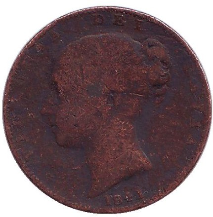 Монета 1 фартинг. 1841 год, Великобритания. Монета 1 фартинг. 1841 год, Великобритания.