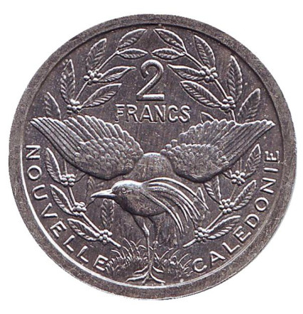 Монета 2 франка. 2006 год, Новая Каледония. UNC. Птица кагу.