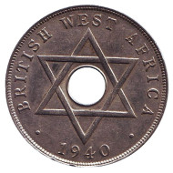 Монета 1 пенни. 1940 год, Британская Западная Африка. (KN). Монета 1 пенни. 1940 год, Британская Западная Африка. (KN).