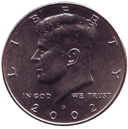 Монета 50 центов. 2002 год (D), США. Джон Кеннеди.