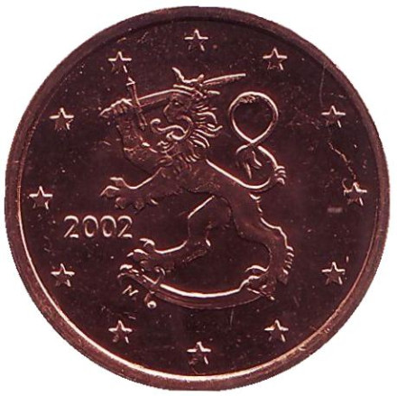 Монета 5 центов. 2002 год, Финляндия.