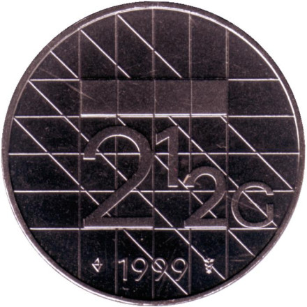 Монета 2,5 гульдена. 1999 год, Нидерланды. BU.
