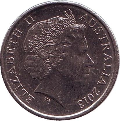 Монета 5 центов. 2013 год, Австралия. Ехидна. Монета 5 центов. 2013 год, Австралия. Ехидна.