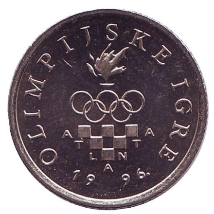 Монета 1 куна. 1996 год, Хорватия. (UNC) XXVI летние Олимпийские Игры, Атланта 1996.