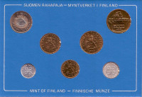 Набор монет Финляндии (7 шт), 1979 год, Финляндия. (в банковской упаковке)