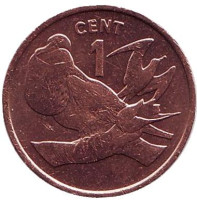 Фрегаты (птицы). Монета 1 цент. 1979 год, Кирибати.