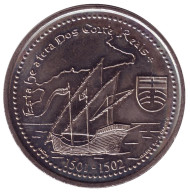 Монета 200 эскудо, 2000 год, Португалия. Открытие земли Кортириалов. Монета 200 эскудо, 2000 год, Португалия. Открытие земли Кортириалов.