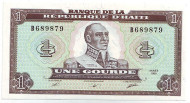 Банкнота 1 гурд. 1989 год, Гаити. Банкнота 1 гурд. 1989 год, Гаити.