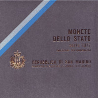 Годовой набор монет Сан-Марино (9 шт) 1977 года в банковской упаковке.
