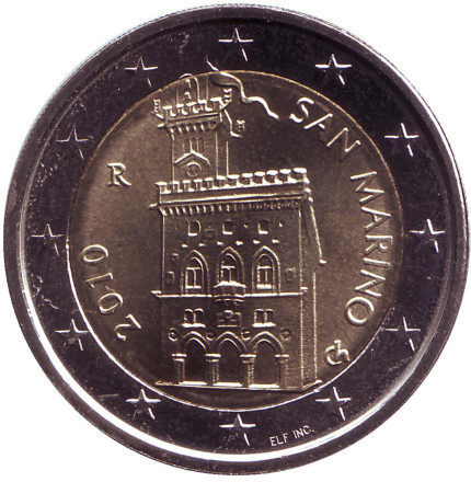 Монета 2 евро. 2010 год, Сан-Марино.