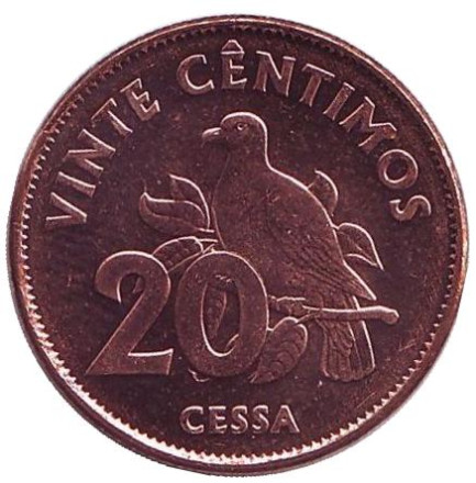 Монета 20 сантимов. 2017 год, Сан-Томе и Принсипи.
