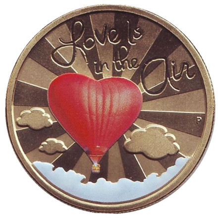 Монета 1 доллар. 2015 год, Тувалу. Любовь повсюду.