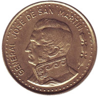 Генерал Хосе де Сан-Мартин. Монета 100 песо. 1979 год, Аргентина. 