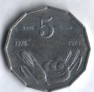 5 сенти. 1976 год, Сомали. 5 сенти. 1976 год, Сомали.