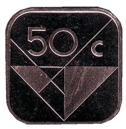 Монета 50 центов. 1993 год, Аруба. UNC.