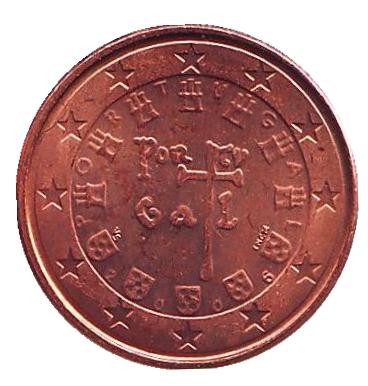 Монета 1 цент. 2006 год, Португалия.