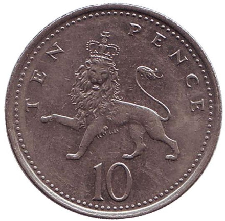 Монета 10 пенсов. 2000 год, Великобритания.