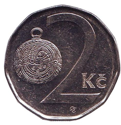 Монета 2 кроны. 2003 год, Чехия.