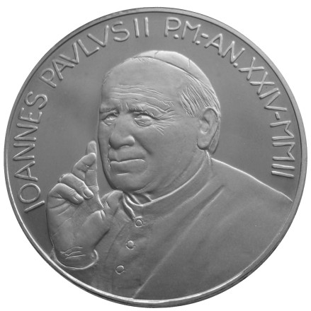 Монета 5 евро. 2002 год, Ватикан. Святой Иоанн Павел II - Папа Римский.