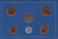 Набор монет Финляндии (6 шт), 1981 год, Финляндия. (в банковской упаковке)