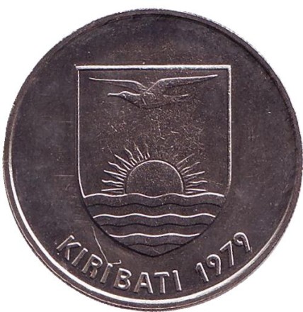 Монета 10 центов. 1979 год, Кирибати. Хлебное дерево. Монета 10 центов. 1979 год, Кирибати. Хлебное дерево.