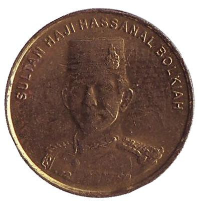 Монета 1 сен. 2010 год, Бруней. Из обращения. Султан Хассанал Болкиах.