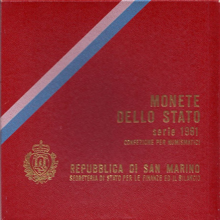 Годовой набор монет Сан-Марино (9 шт) 1981 года в банковской упаковке.